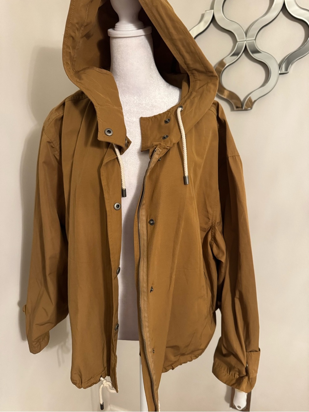 Old Navy Men's Hooded Windbreaker Jacket - Caramel Brown